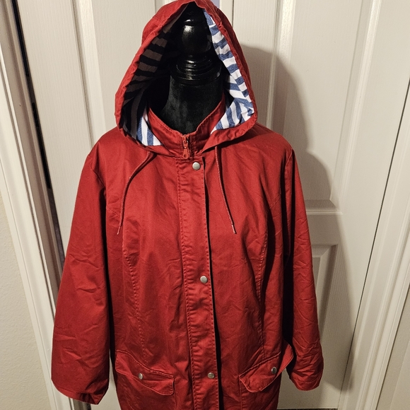 D&company  red jacket with hoodie - Picture 1 of 8